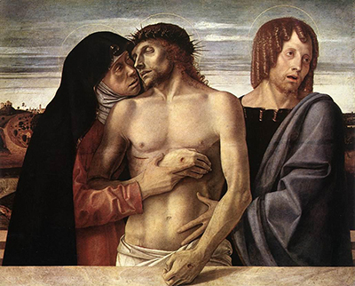 The Dead Christ Supported by the Virgin Mary and St John the Evangelist Giovanni Bellini